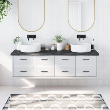 Vidaxl Kupaonska Radna Ploča Tamnosmeđa 180x50x(2-6) cm Masivno Drvo