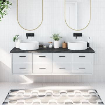 Vidaxl Kupaonska Radna Ploča Tamnosmeđa 180x60x(2-6) cm Masivno Drvo