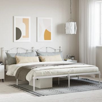Vidaxl Metalni okvir kreveta s uzglavljem bijeli 193x203 cm