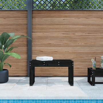 Vidaxl Vrtna klupa crna 80x38x45 cm masivno borovo drvo