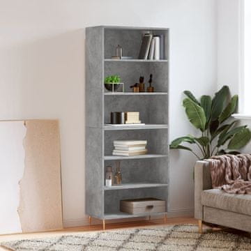 Vidaxl Polica, betonsko siva, 69,5 x 32,5 x 180 cm, materijal na bazi drva