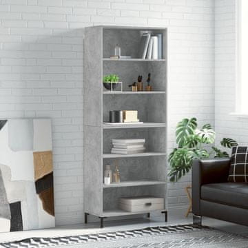 Vidaxl Polica, betonsko siva, 69,5 x 32,5 x 180 cm, materijal na bazi drva