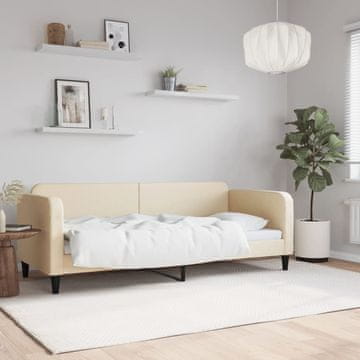 Vidaxl Kauč na razvlačenje krem boje 80x200 cm, tapeciran tkaninom