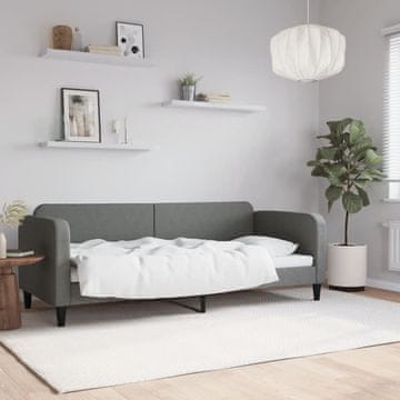 Vidaxl Kauč na razvlačenje tamno siv 80x200 cm tapeciran tkaninom