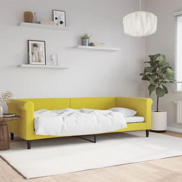 Vidaxl Dnevni krevet žuti 90x200 cm presvučen baršunom