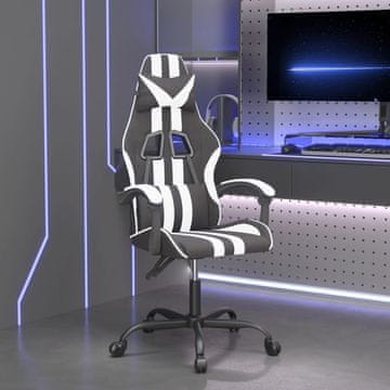 Vidaxl Gamerska stolica, crno-bijela, umjetna koža