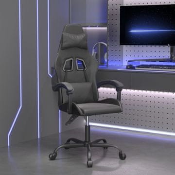 Vidaxl Okretna igraća stolica, crna, umjetna koža