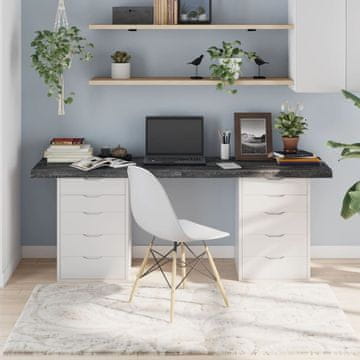 Vidaxl Ploča stola tamno siva 180x50x(2-6) cm Masivno hrastovo drvo