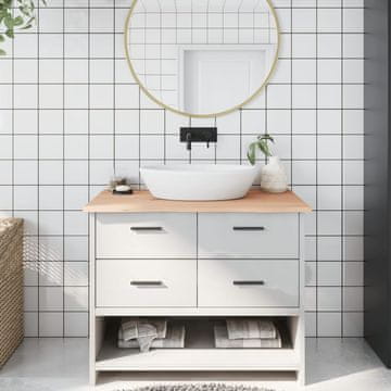 Vidaxl Radna ploča za kupaonicu 100x60x2 cm Neobrađeno puno drvo