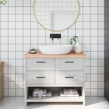 Vidaxl Radna ploča za kupaonicu 100x30x(2-4) cm Neobrađeno puno drvo