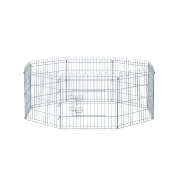 Songmics Igraonica za kućne ljubimce 122x122x61 cm srebrna sklopiva