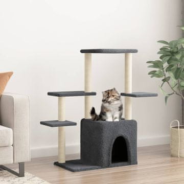 Vidaxl Grebalica za mačke sa sisal stupićima tamno siva 97,5 cm