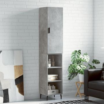Vidaxl Visoki ormarić betonsko-sivi 34,5 x 34 x 180 cm