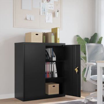 Vidaxl Ormar za spise Crni 90x40x105 cm Čelik