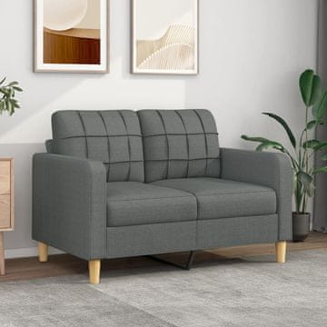 Vidaxl Dvosjed Sofa Tamno siva 120 cm Presvlaka od tkanine