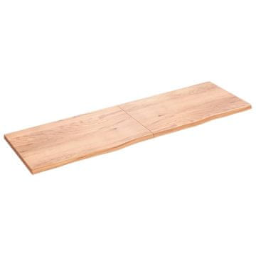 Vidaxl Stolna ploča svjetlosmeđa 200x60x(2-4) cm tretirana hrastovina