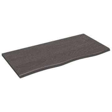 Vidaxl Stolna ploča tamnosmeđa 100x50x2 cm obrađena masivna hrastovina