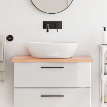 Vidaxl Kupaonska Radna Ploča Svijetlosmeđa 80x30x(2-4) cm Puno Drvo