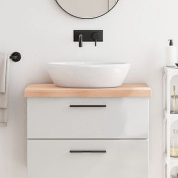 Vidaxl Radna ploča za kupaonicu 80x50x(2-6) cm Neobrađeno puno drvo