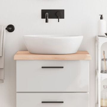 Vidaxl Radna ploča za kupaonicu 60x50x(2-4) cm Neobrađeno puno drvo