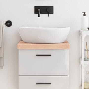 Vidaxl Radna ploča za kupaonicu 40x30x(2-6) cm Neobrađeno puno drvo