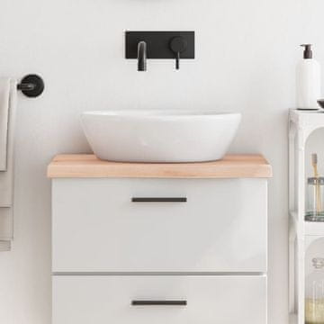 Vidaxl Radna ploča za kupaonicu 60x40x(2-4) cm Neobrađeno puno drvo