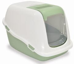 PETMAX Ella Comfort WC za mačke, bijelo/zelena