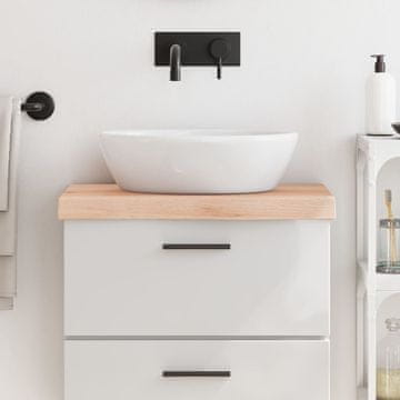 Vidaxl Radna ploča za kupaonicu 60x40x(2-6) cm Neobrađeno puno drvo