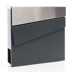 Wiltec Poštanski sandučić s antracit + inox soft inox meko zatvaranje V58