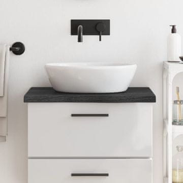 Vidaxl Radna ploča za kupaonicu tamnosmeđa 60x60x(2-4) cm masivno drvo