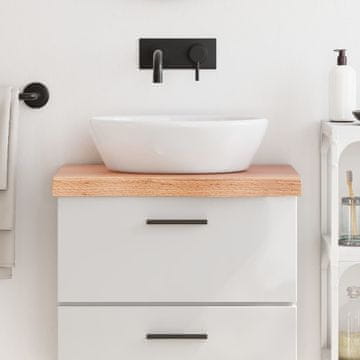 Vidaxl Kupaonska Radna Ploča Svijetlosmeđa 60x30x(2-6) cm Puno Drvo