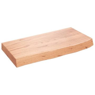 Vidaxl Kupaonska radna ploča svjetlosmeđa 60x30x(2-6) cm masivno drvo