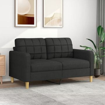 Vidaxl Dvosjed, crna, 140 cm, presvučena tkaninom