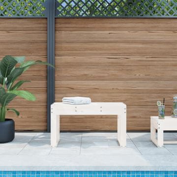 Vidaxl Vrtna klupa bijela 80x38x45 cm masivno borovo drvo