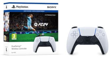 Sony PS5 DualSense bežični kontroler, bijeli + FC 24 igra (Voucher)