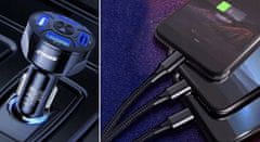 Malatec 4x USB 3.0 brzi automobil punjač 12-32V s LED 3A + kabelom za punjenje