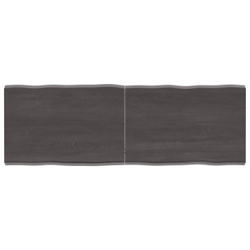 Vidaxl Stolna ploča tamnosmeđa 140x50x(2-4) cm obrađena hrastovina