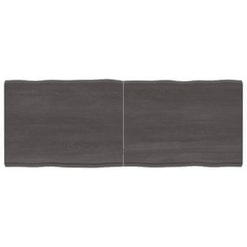 Vidaxl Stolna ploča tamnosmeđa 160x60x(2-6) cm obrađena hrastovina