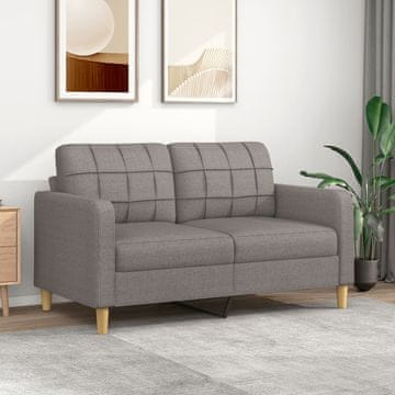 Vidaxl Dvosjed, taupe, 140 cm, presvučen tkaninom