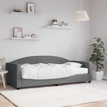 Vidaxl Sofa s madracem, tamnosiva, 90x190 cm, tkanina