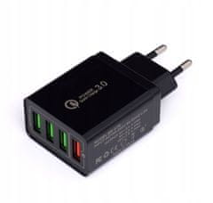 Kraft&Dele 4x USB 3.0 brzi punjač 220V sa LED 3.1A crni