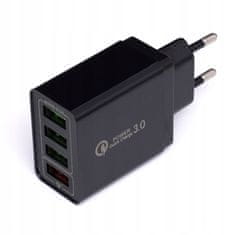 Kraft&Dele 4x USB 3.0 brzi punjač 220V sa LED 3.1A crni