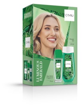 C-THRU Luminous Emerald poklon set (prirodni dezodorans u spreju 75 ml + gel za tuširanje 250 ml)