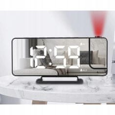 Izoksis 4V1 Projekcijski budilica s LCD zaslonom i ogledalom crnim