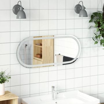 Vidaxl Kupaonsko ogledalo s LED rasvjetom, 90x40 cm, ovalno