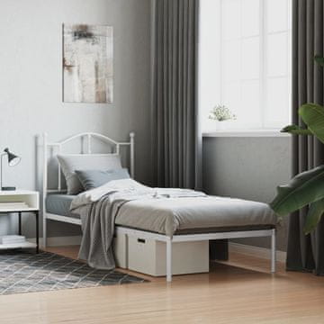 Vidaxl Metalni okvir kreveta s uzglavljem bijeli 80x200 cm