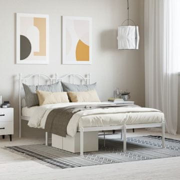 Vidaxl Metalni okvir kreveta s uzglavljem bijeli 120x190 cm