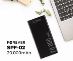 Forever SPF-02 powerbank punjiva baterija, 20.000 mAh, USB-A, USB-C, microUSB