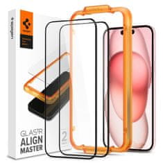 Spigen Glas.Tr Full Cover 2x zaštitno staklo za iPhone 15 Plus, crno