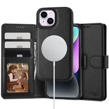 Tech-protect Wallet MagSafe preklopna maska za iPhone 15 Plus, crno